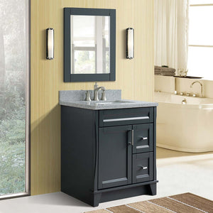 31" Single sink vanity in Dark Gray finish with Gray granite with rectangle sink - 400700-31-DG-GYR