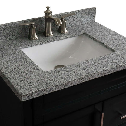 31" Single sink vanity in Dark Gray finish with Gray granite with rectangle sink - 400700-31-DG-GYR