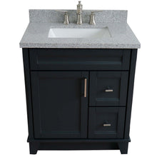 Load image into Gallery viewer, 31&quot; Single sink vanity in Dark Gray finish with Gray granite with rectangle sink - 400700-31-DG-GYR