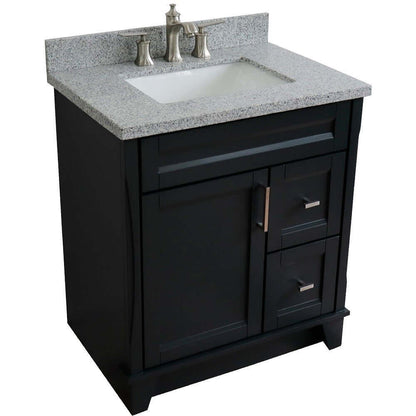 31" Single sink vanity in Dark Gray finish with Gray granite with rectangle sink - 400700-31-DG-GYR