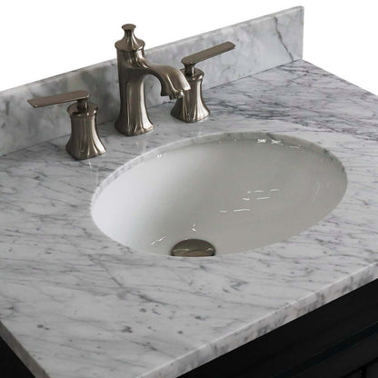 31" Single sink vanity in Dark Gray finish with White Carrara marble with oval sink - 400700-31-DG-WMO