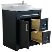 Load image into Gallery viewer, 31&quot; Single sink vanity in Dark Gray finish with White Carrara marble with round sink - 400700-31-DG-WMRD