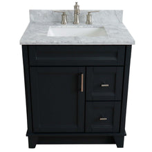 Load image into Gallery viewer, 31&quot; Single sink vanity in Dark Gray finish with White Carrara marble with rectangle sink - 400700-31-DG-WMR