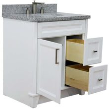 Load image into Gallery viewer, 31&quot; Single sink vanity in White finish with Gray granite with oval sink - 400700-31-WH-GYO