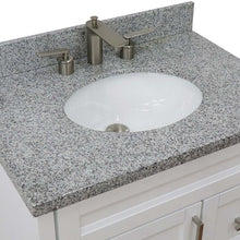 Load image into Gallery viewer, 31&quot; Single sink vanity in White finish with Gray granite with oval sink - 400700-31-WH-GYO