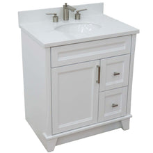 Load image into Gallery viewer, 31&quot; Single sink vanity in White finish with White quartz with oval sink - 400700-31-WH-WEO