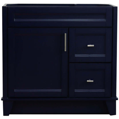 36" Single sink vanity in Blue finish - cabinet only - Left door - 400700-36L-BU