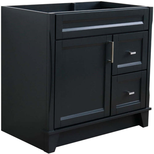 36" Single sink vanity in Dark Gray finish - cabinet only - Left door - 400700-36L-DG