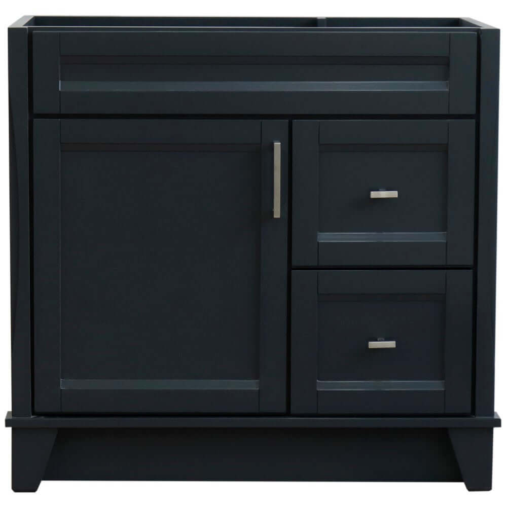 36" Single sink vanity in Dark Gray finish - cabinet only - Left door - 400700-36L-DG