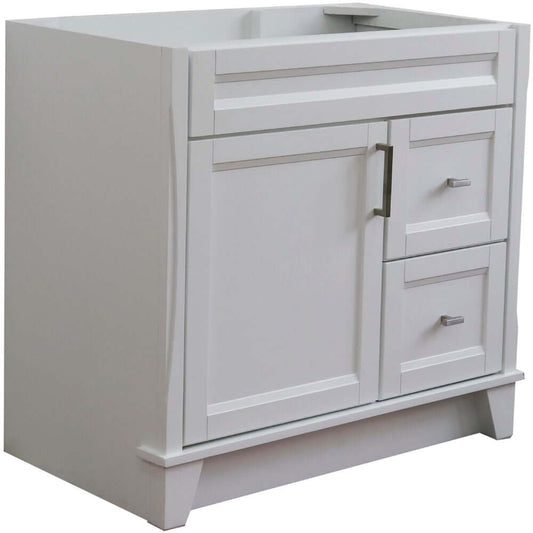 36" Single sink vanity in White finish- cabinet only - Left door - 400700-36L-WH