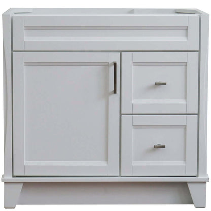 36" Single sink vanity in White finish- cabinet only - Left door - 400700-36L-WH