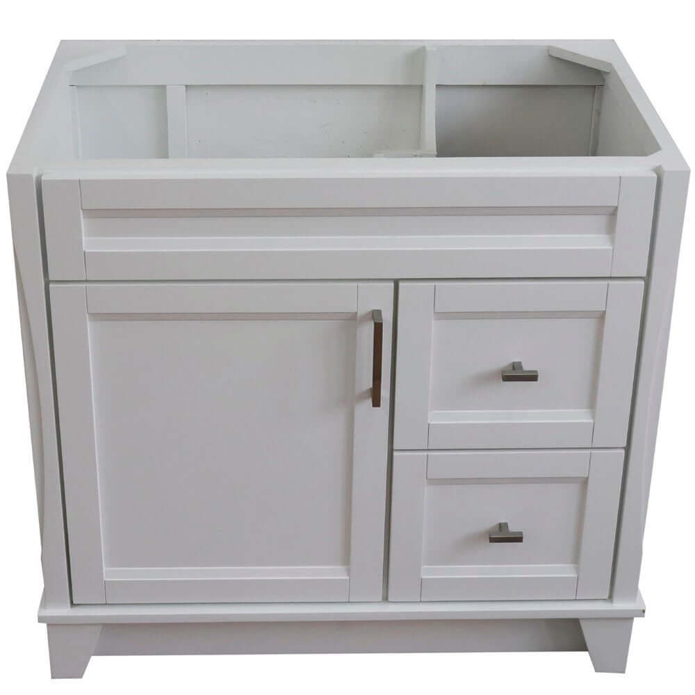 36" Single sink vanity in White finish- cabinet only - Left door - 400700-36L-WH