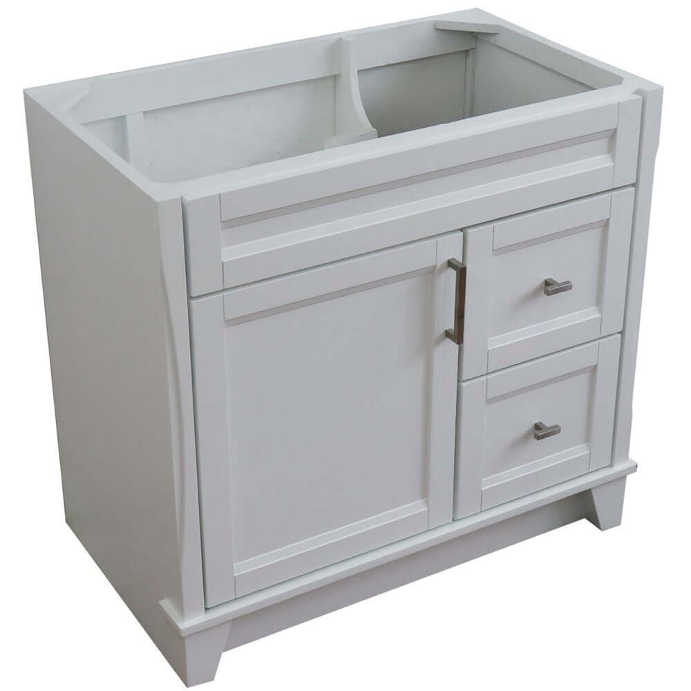 36" Single sink vanity in White finish- cabinet only - Left door - 400700-36L-WH