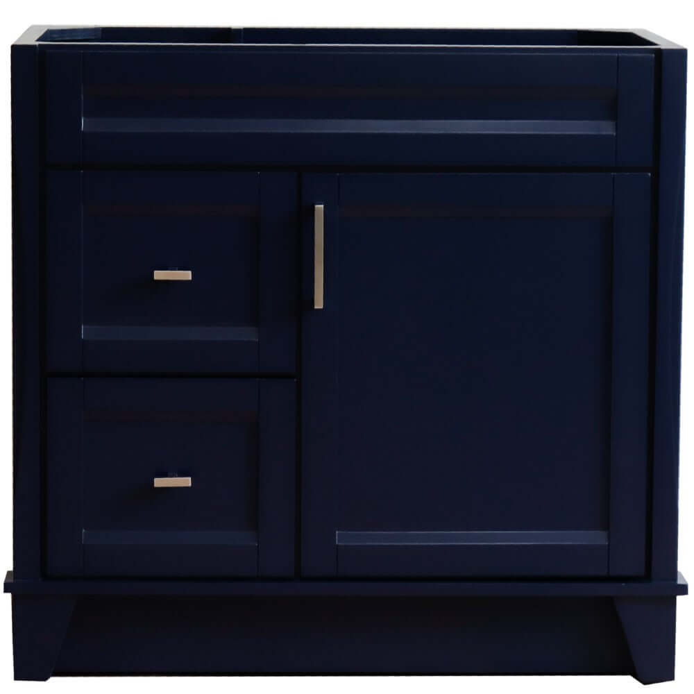 36" Single sink vanity in Blue finish - cabinet only - Right drawers - 400700-36R-BU