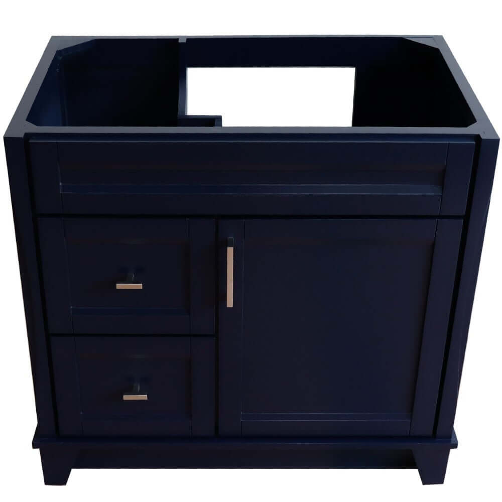 36" Single sink vanity in Blue finish - cabinet only - Right drawers - 400700-36R-BU