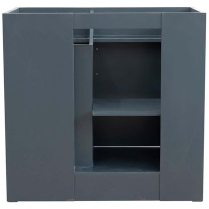 36" Single sink vanity in Dark Gray finish - cabinet only - Right drawers - 400700-36R-DG