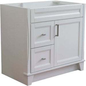 36" Single sink vanity in White finish- cabinet only - Right drawers - 400700-36R-WH