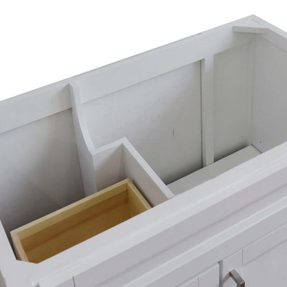 36" Single sink vanity in White finish- cabinet only - Right drawers - 400700-36R-WH