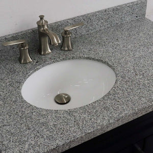 37" Single sink vanity in Blue finish with Gray granite and Left door/Left sink - 400700-37L-BU-GYOL