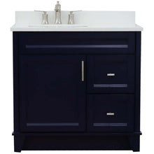 Load image into Gallery viewer, 37&quot; Single sink vanity in Blue finish with White quartz and Left door/Left sink - 400700-37L-BU-WERL