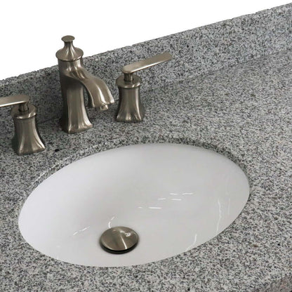 37" Single sink vanity in Dark Gray finish with Gray granite and Left door/Left sink - 400700-37L-DG-GYOL