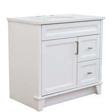 Load image into Gallery viewer, 37&quot; Single sink vanity in White finish with White quartz and Left door/Center sink - 400700-37L-WH-WEOC