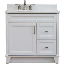Load image into Gallery viewer, 37&quot; Single sink vanity in White finish with White quartz and Left door/Left sink - 400700-37L-WH-WEOL