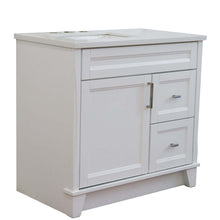 Load image into Gallery viewer, 37&quot; Single sink vanity in White finish with White quartz and Left door/Left sink - 400700-37L-WH-WERL