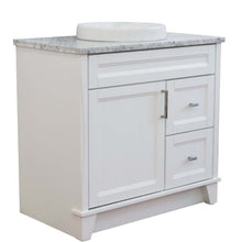 Load image into Gallery viewer, 37&quot; Single sink vanity in White finish with White Carrara marble and Left door/Round Center sink - 400700-37L-WH-WMRDC