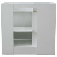 Load image into Gallery viewer, 37&quot; Single sink vanity in White finish with White Carrara marble and CENTER rectangle sink- RIGHT drawers - 400700-37R-WH-WMRC
