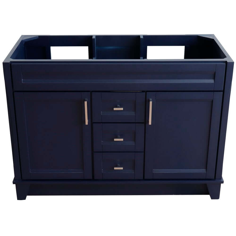 48" Double sink vanity in Blue finish - cabinet only - 400700-48D-BU