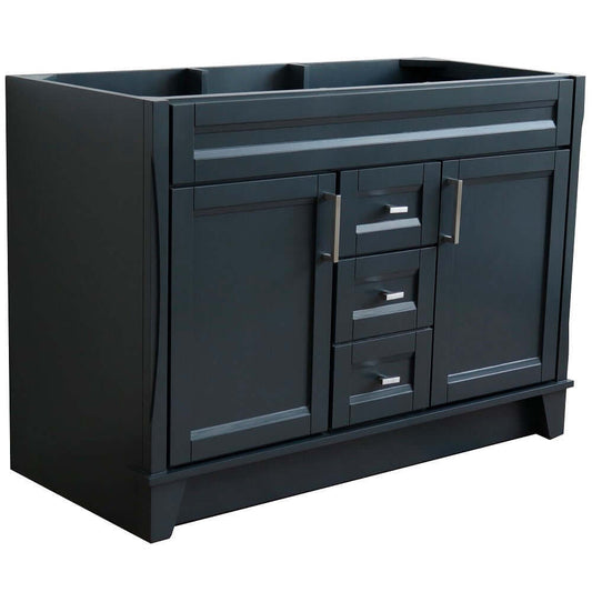 48" Double sink vanity in Dark Gray finish - cabinet only - 400700-48D-DG