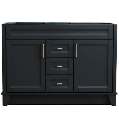 48" Double sink vanity in Dark Gray finish - cabinet only - 400700-48D-DG