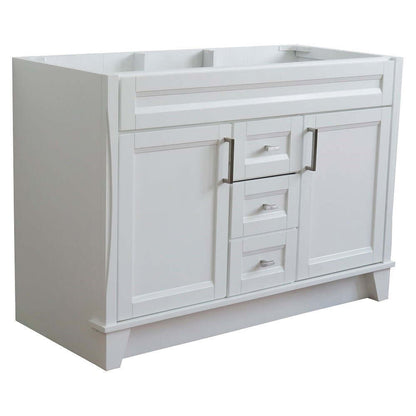 48" Double sink vanity in White finish- cabinet only - 400700-48D-WH