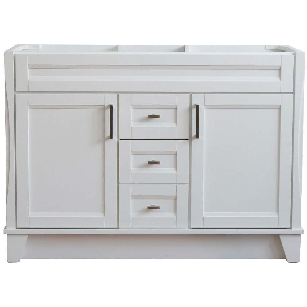 48" Double sink vanity in White finish- cabinet only - 400700-48D-WH