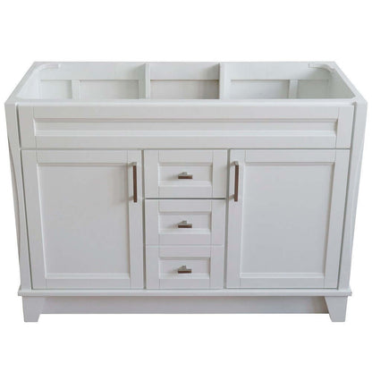 48" Double sink vanity in White finish- cabinet only - 400700-48D-WH