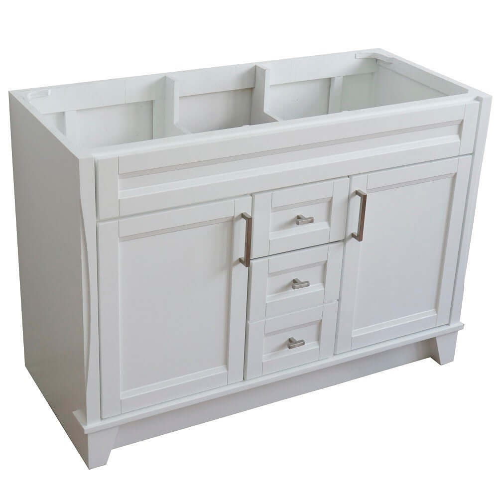 48" Double sink vanity in White finish- cabinet only - 400700-48D-WH