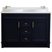 Load image into Gallery viewer, 48&quot; Double sink vanity in Blue finish with White quartz and round sink - 400700-49D-BU-WERD