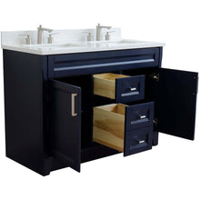 Load image into Gallery viewer, 48&quot; Double sink vanity in Blue finish with White quartz and rectangle sink - 400700-49D-BU-WER