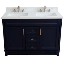 Load image into Gallery viewer, 48&quot; Double sink vanity in Blue finish with White quartz and rectangle sink - 400700-49D-BU-WER