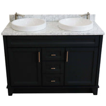 Load image into Gallery viewer, 48&quot; Double sink vanity in Dark Gray finish with White Carrara marble and round sink - 400700-49D-DG-WMRD