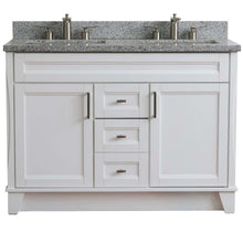 Load image into Gallery viewer, 48&quot; Double sink vanity in White finish with Gray granite and rectangle sink - 400700-49D-WH-GYR