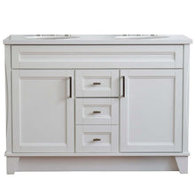 Load image into Gallery viewer, 48&quot; Double sink vanity in White finish with White quartz and oval sink - 400700-49D-WH-WEO