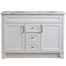 Load image into Gallery viewer, 48&quot; Double sink vanity in White finish with White Carrara marble and oval sink - 400700-49D-WH-WMO