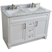 Load image into Gallery viewer, 48&quot; Double sink vanity in White finish with White Carrara marble and rectangle sink - 400700-49D-WH-WMR
