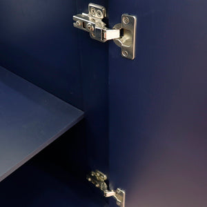 49" Single sink vanity in Blue finish with Black galaxy granite and round sink - 400700-49S-BU-BGRD