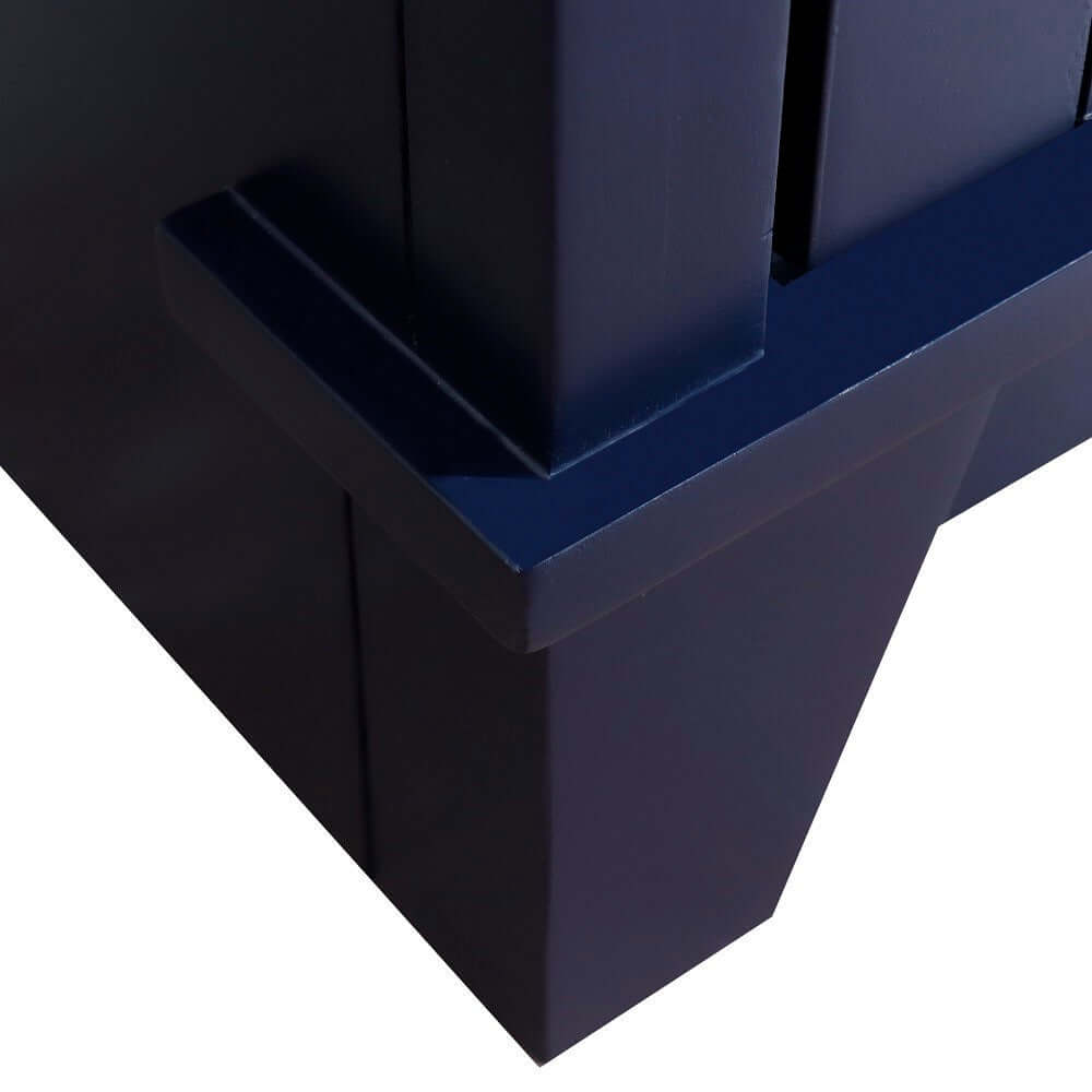 49" Single sink vanity in Blue finish with Black galaxy granite and round sink - 400700-49S-BU-BGRD