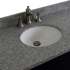 49" Single sink vanity in Blue finish with Gray granite and oval sink - 400700-49S-BU-GYO