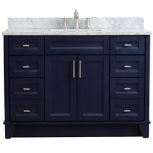Load image into Gallery viewer, 49&quot; Single sink vanity in Blue finish with White carrara marble and rectangle sink - 400700-49S-BU-WMR