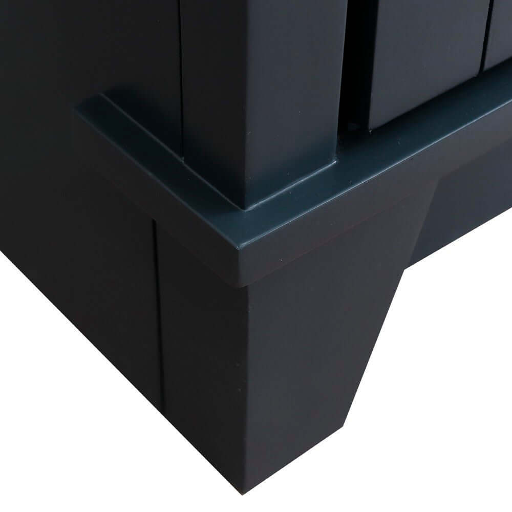 49" Single sink vanity in Dark Gray finish with Black galaxy granite and oval sink - 400700-49S-DG-BGO